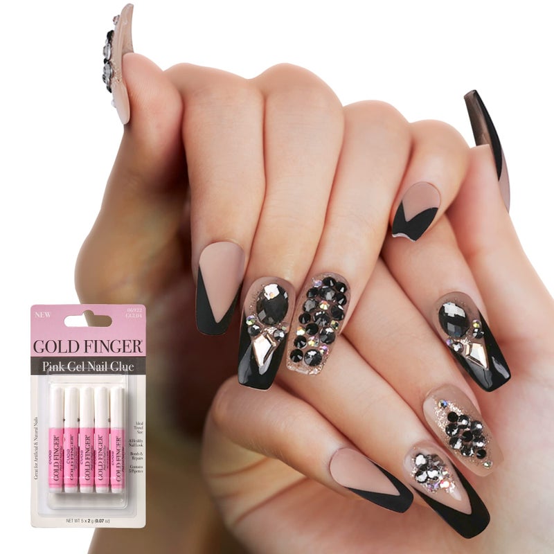 GoldFinger Premium False Nails Glue On Nails Press On Nails Glue Included Breakme